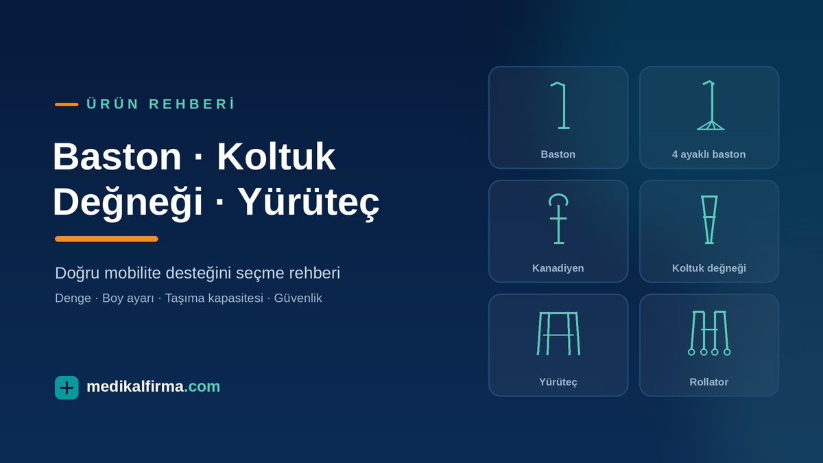 Baston, Koltuk Değneği ve Yürüteç Seçimi: Mobilite Destek Rehberi görseli