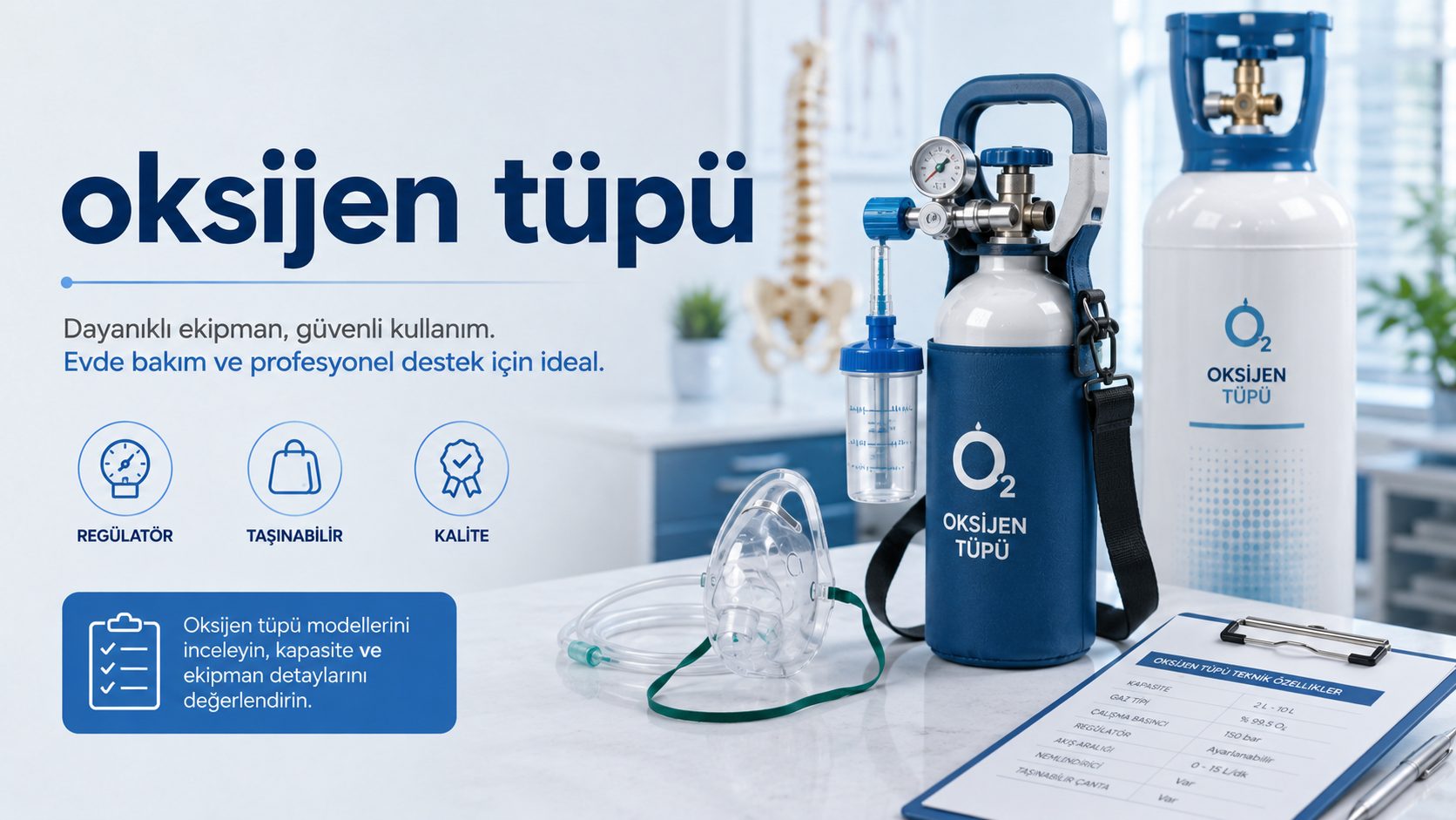 Oksijen Tüpü Kullanımı ve Medikal Destek Ürünleri görseli