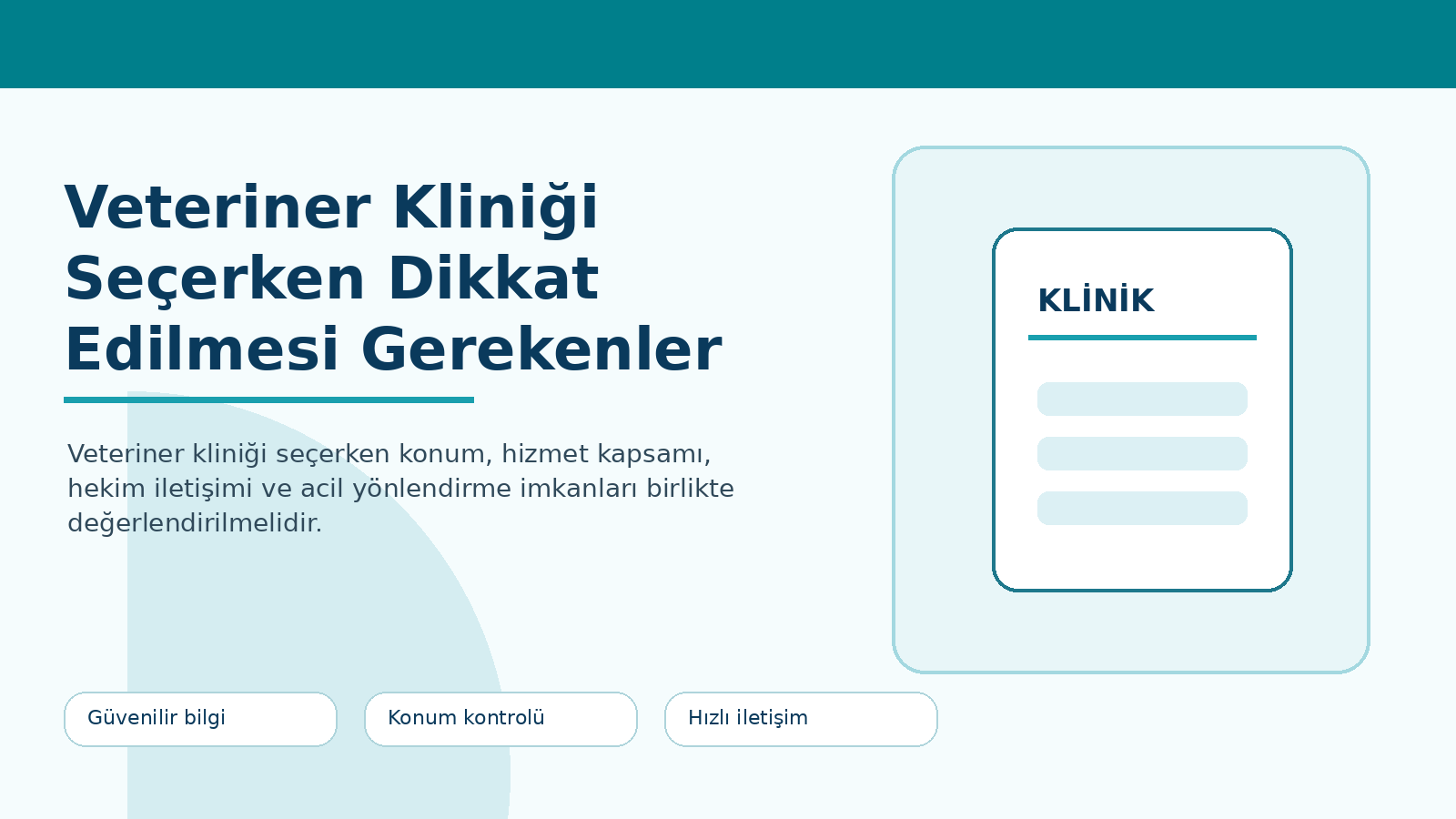 Veteriner Kliniği Seçerken Dikkat Edilmesi Gerekenler görseli