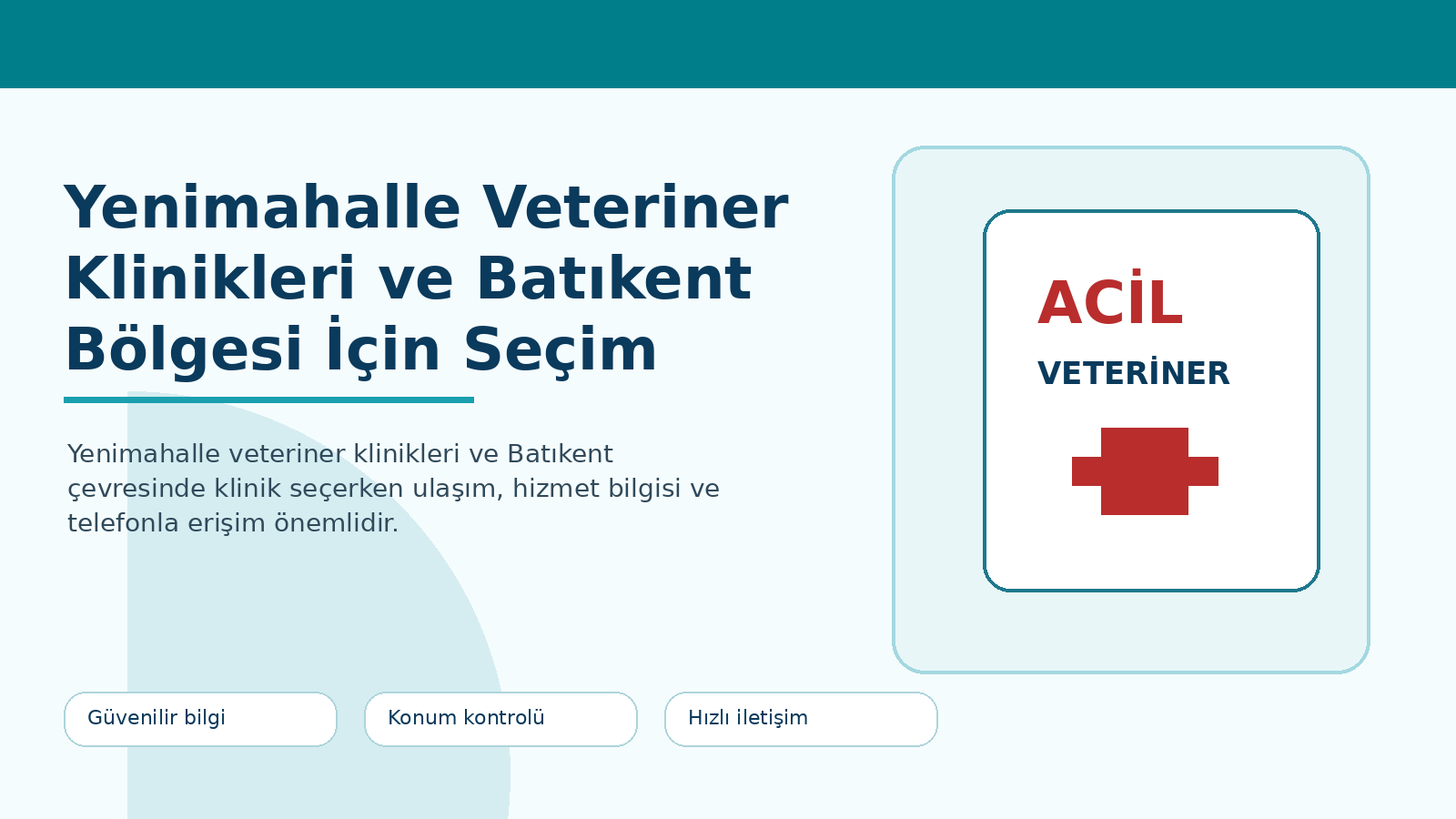 Yenimahalle Veteriner Klinikleri ve Batıkent Bölgesi İçin Seçim Rehberi görseli